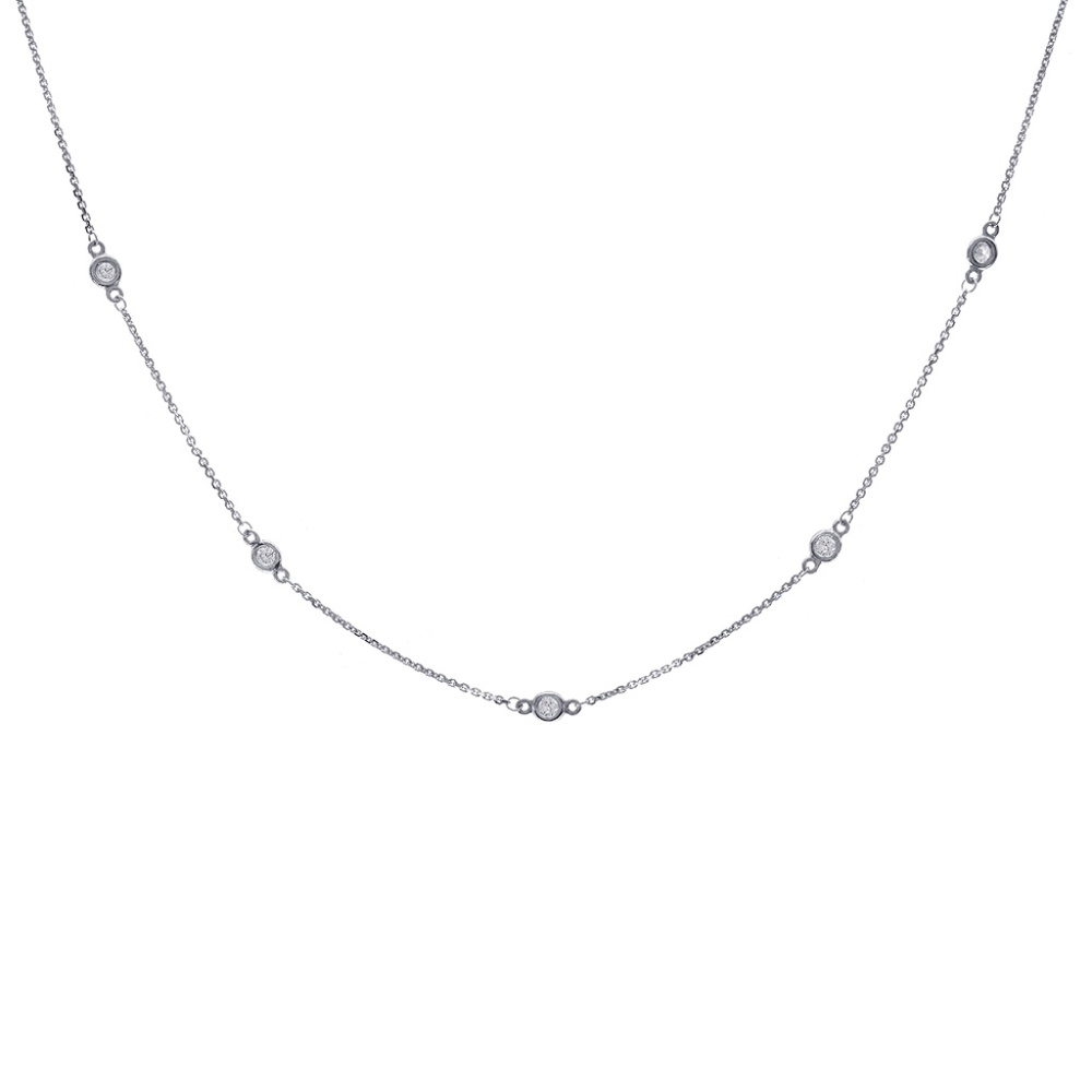 0.50 Carat Round Diamonds by the Yard Necklace 14K Gold
